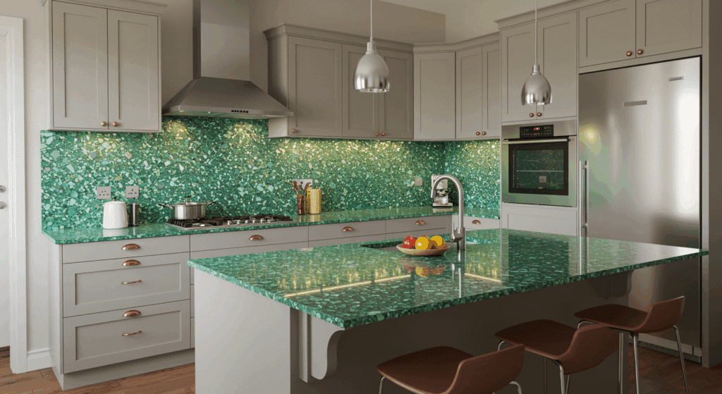 recycled glass countertops