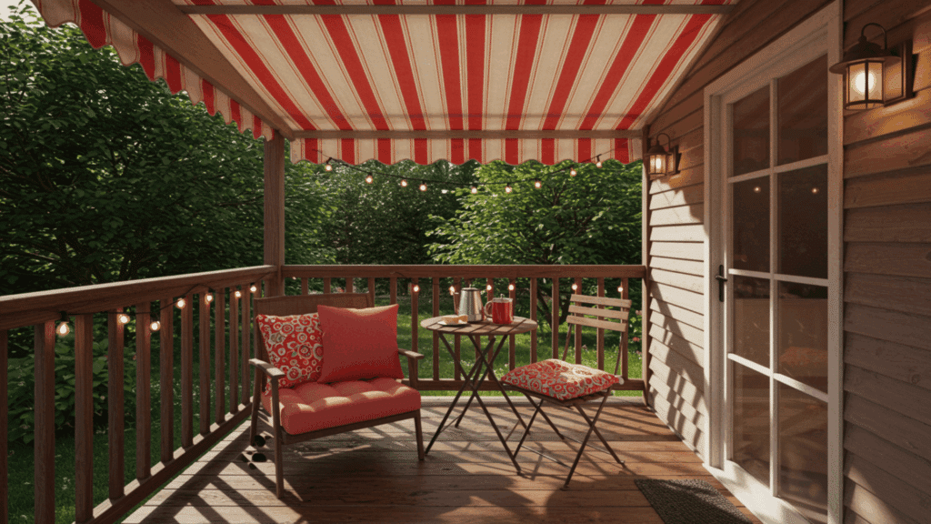 striped awning canopy