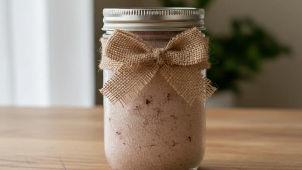 sugar scrub in mason jar