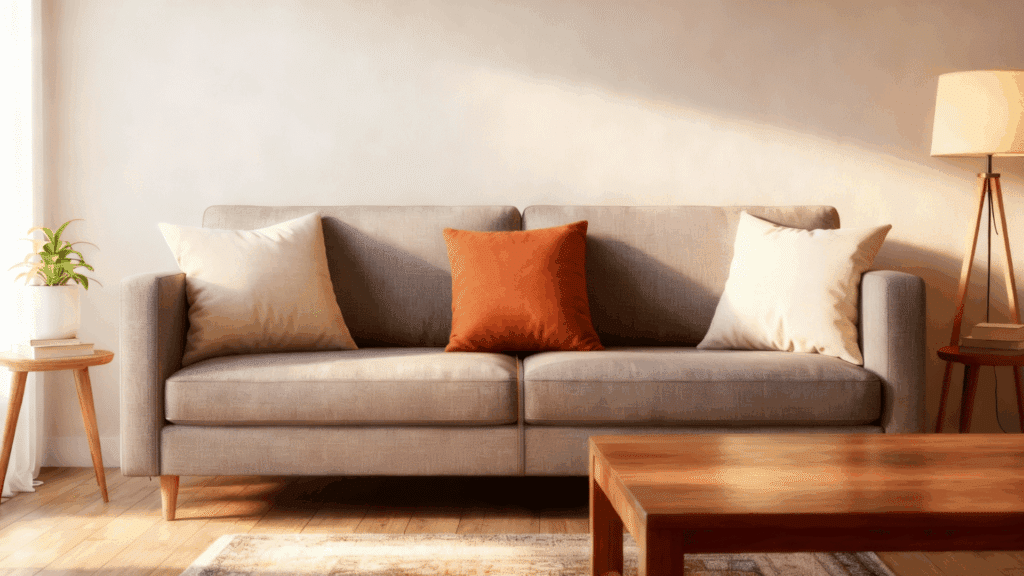 the casual three pillow setup