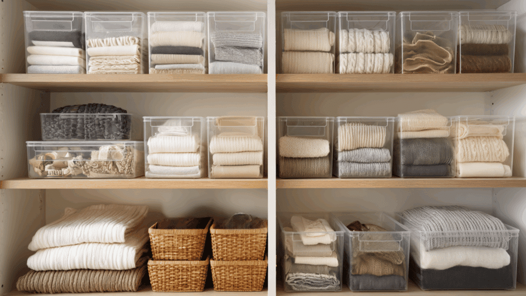 transparent storage bins