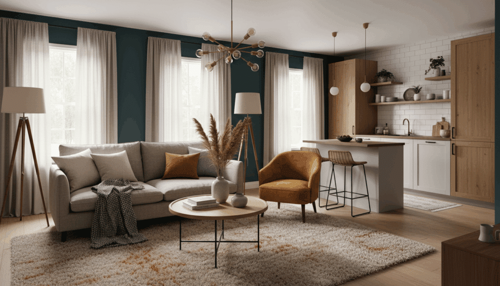 use a rug to define the living area