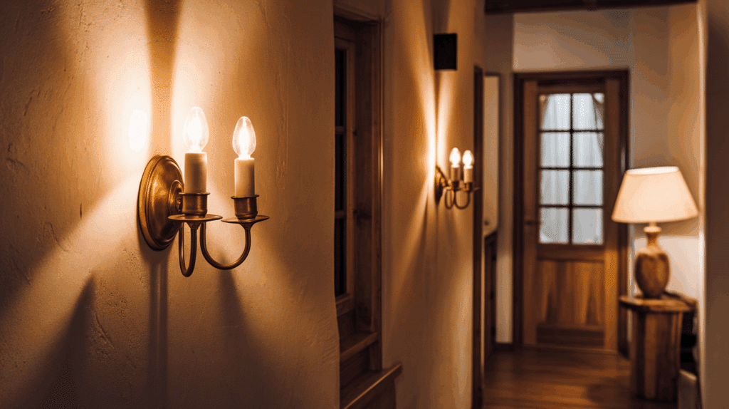 use wall sconces for soft glow