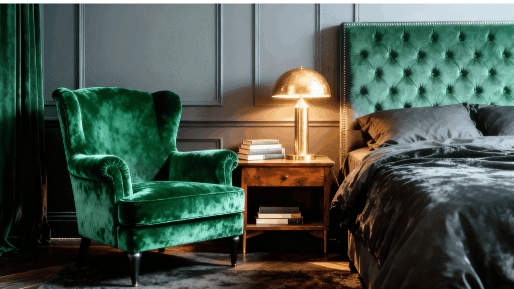 velvet upholstered furniture