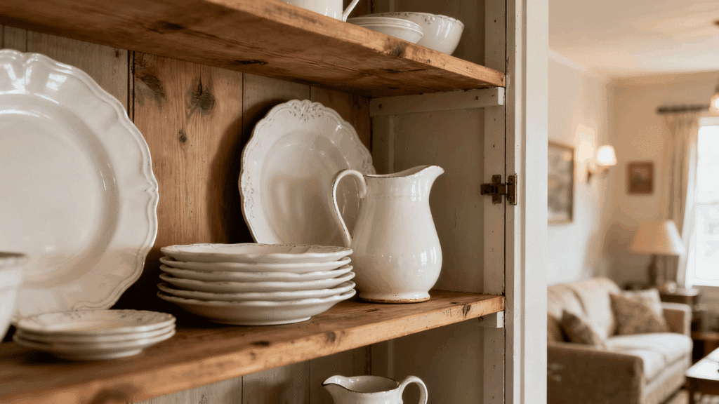 vintage ironstone display