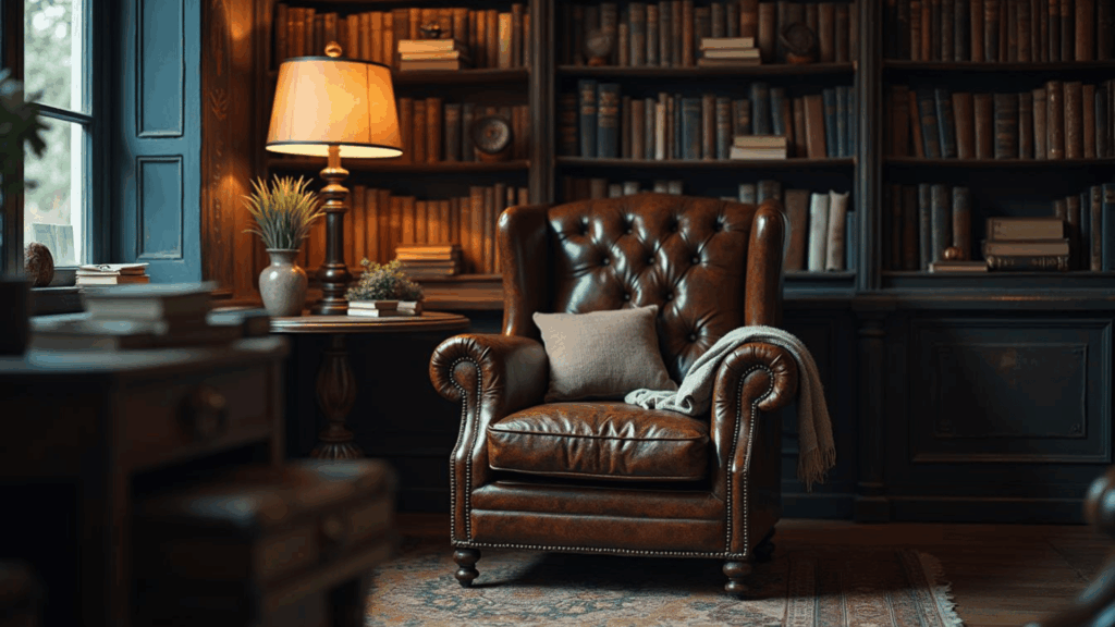 vintage leather armchair