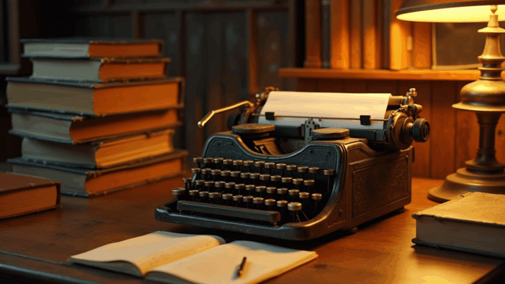 vintage typewriter display