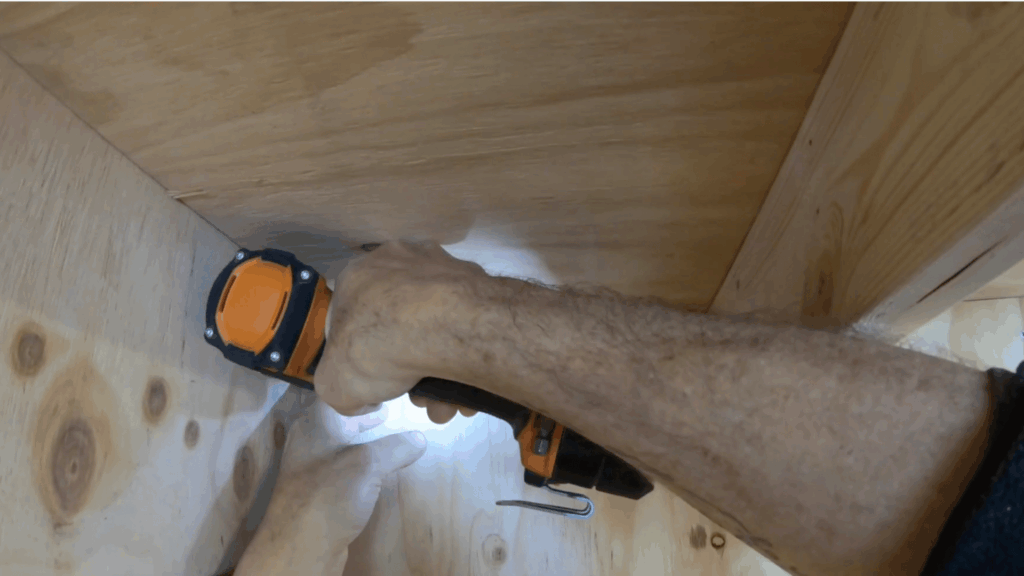 wedge the sheets tight and screw into the battens