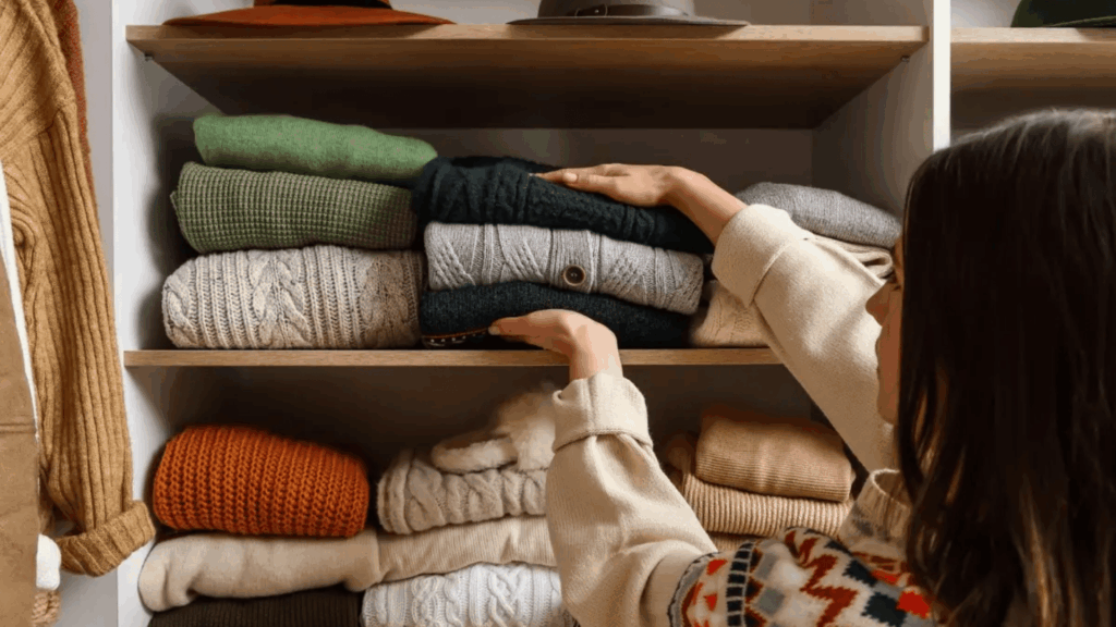 10. Fold Bulky Items Instead of Hanging Them