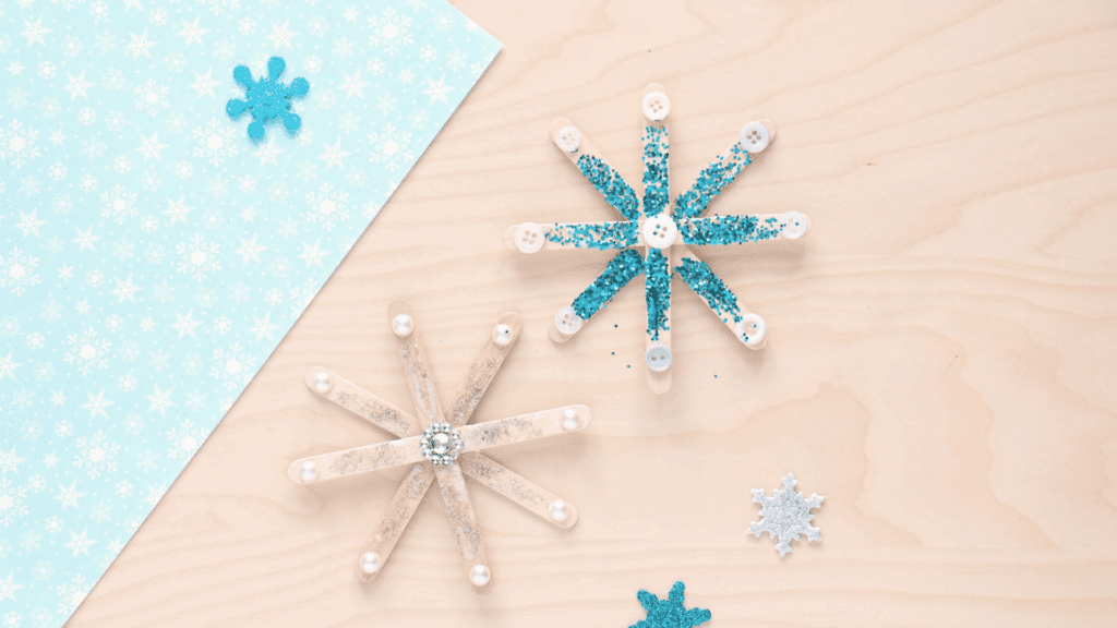 4. Popsicle Stick Snowflakes