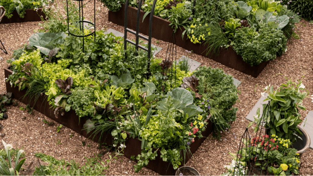 4x8 raised garden bed planting layout featured image