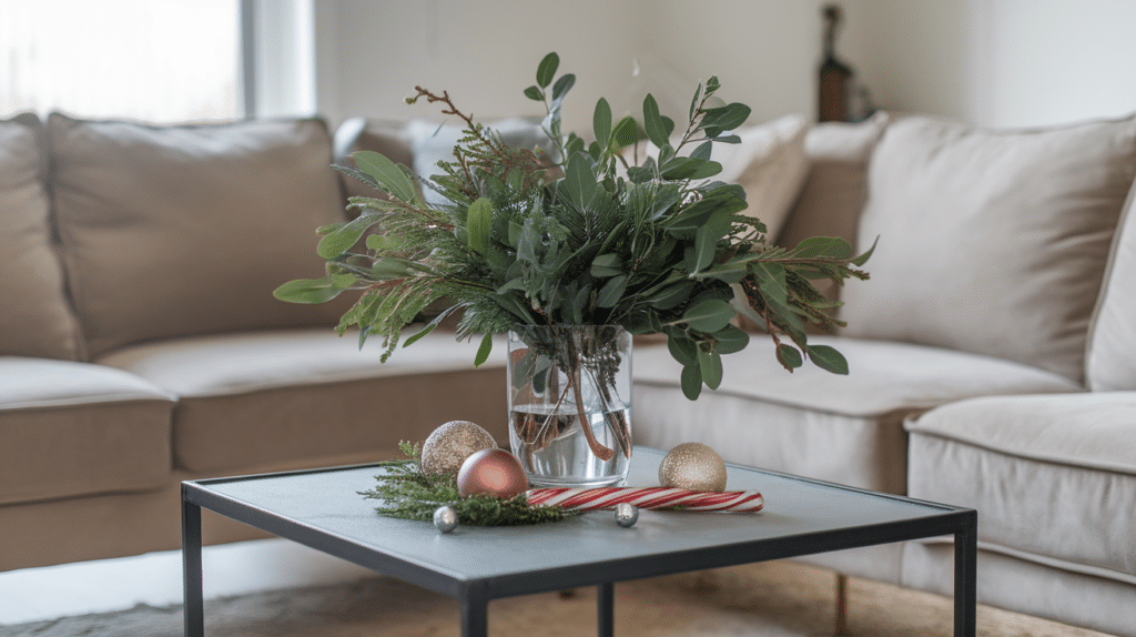 5. Use a Small Vase with Greenery