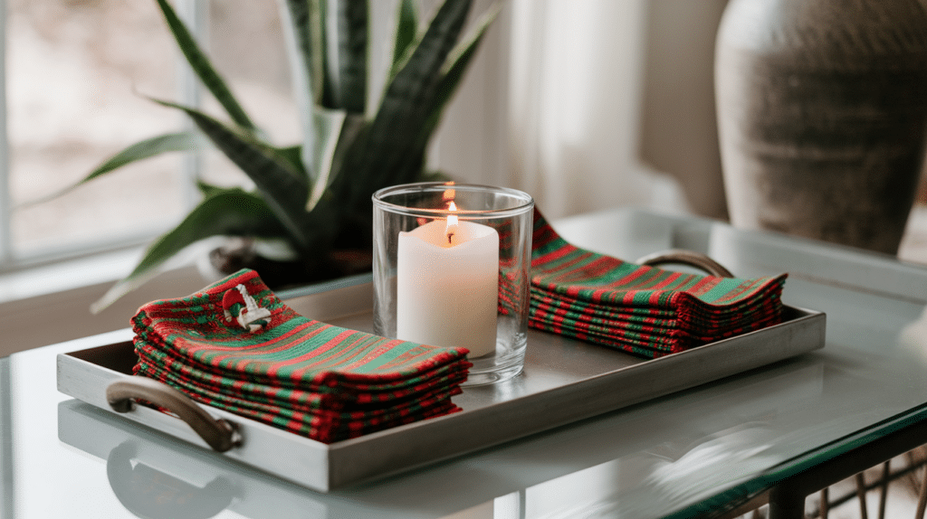 9. Use Holiday Napkins as Decor