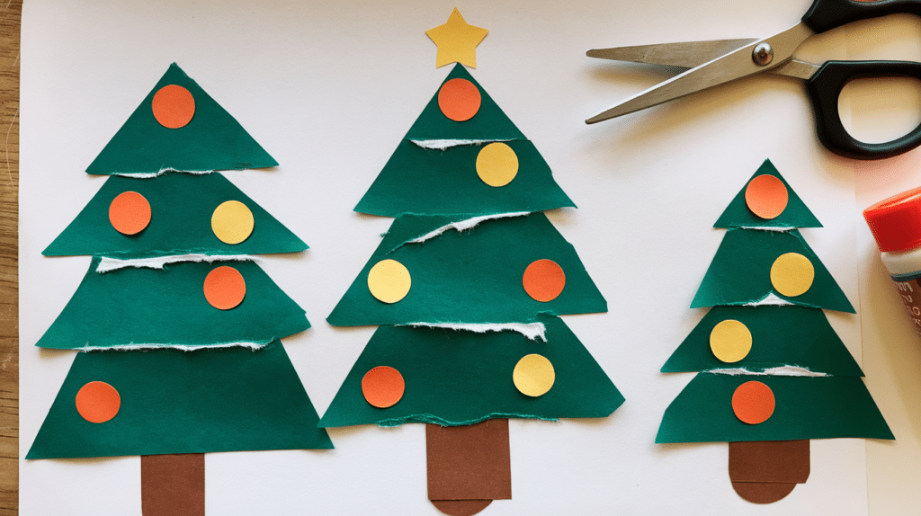 Christmas Tree Paper Collages