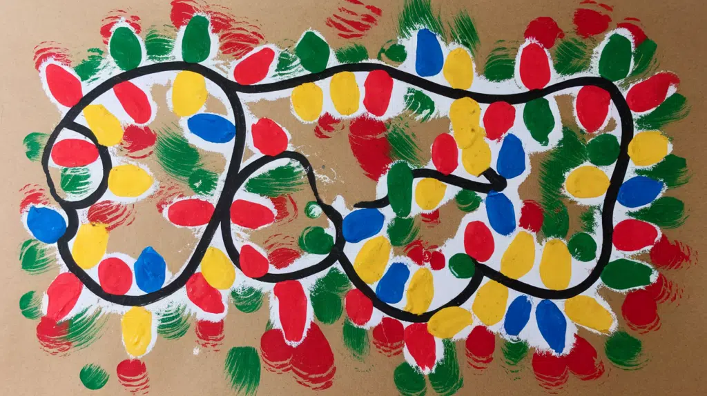 Fingerprint Christmas Lights Art