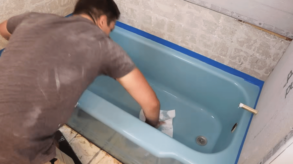 Sand While the Tub Is Damp