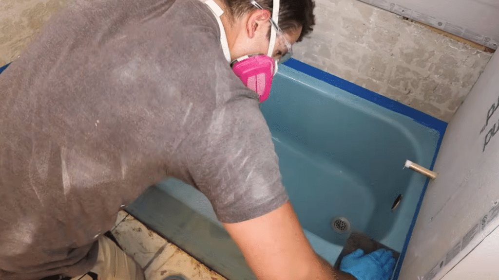 Sand While the Tub Is Damp