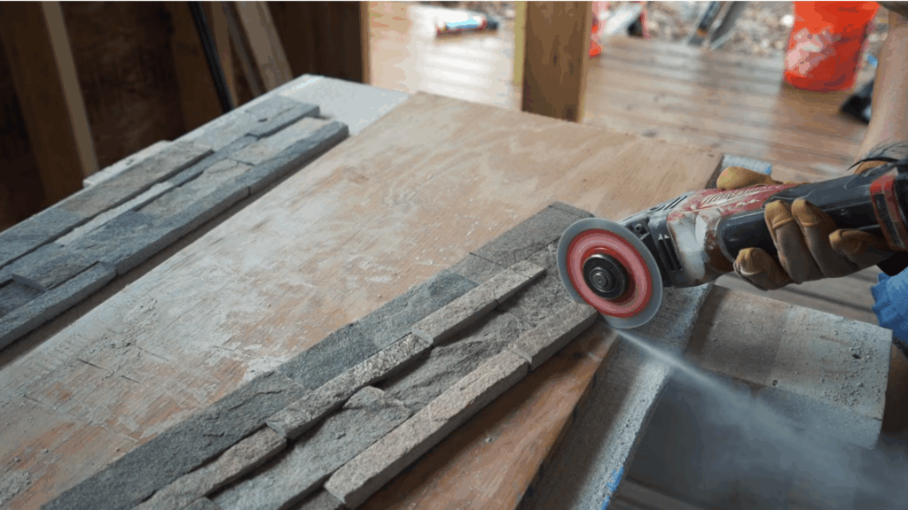 Step 8 Cut and Level the Stone Panels