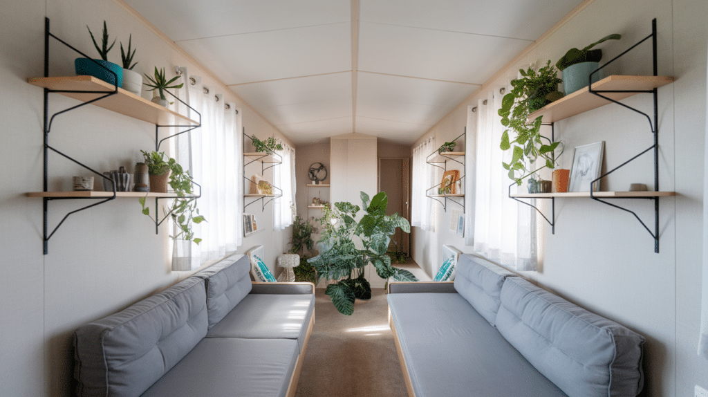 add floating shelves