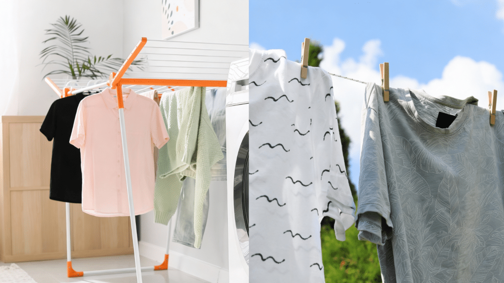air drying clothes indoor vs outdoor