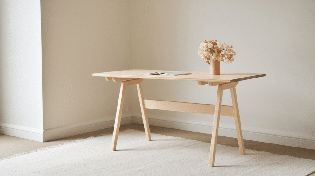 basic wooden board desk