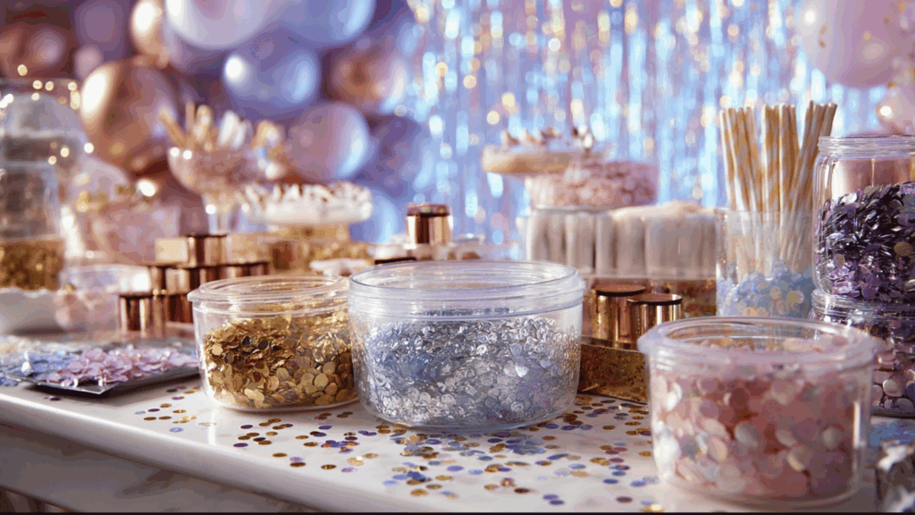 build a confetti craft station or midnight balloon drop