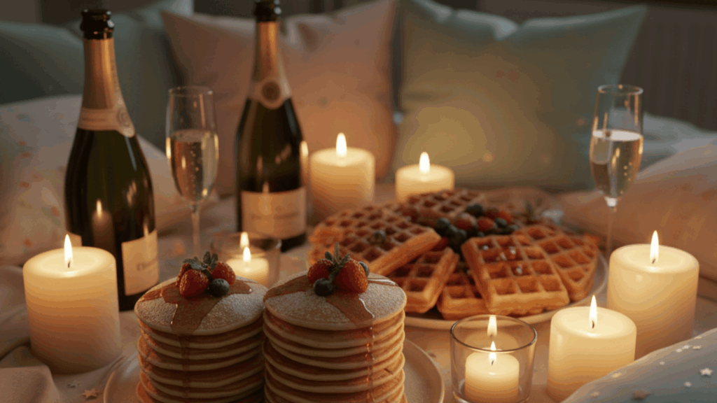 champagne pajama brunch at midnight