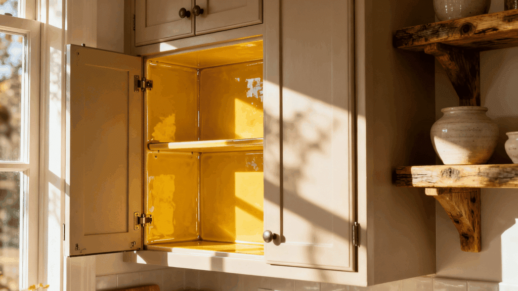 colorful glazed cabinets