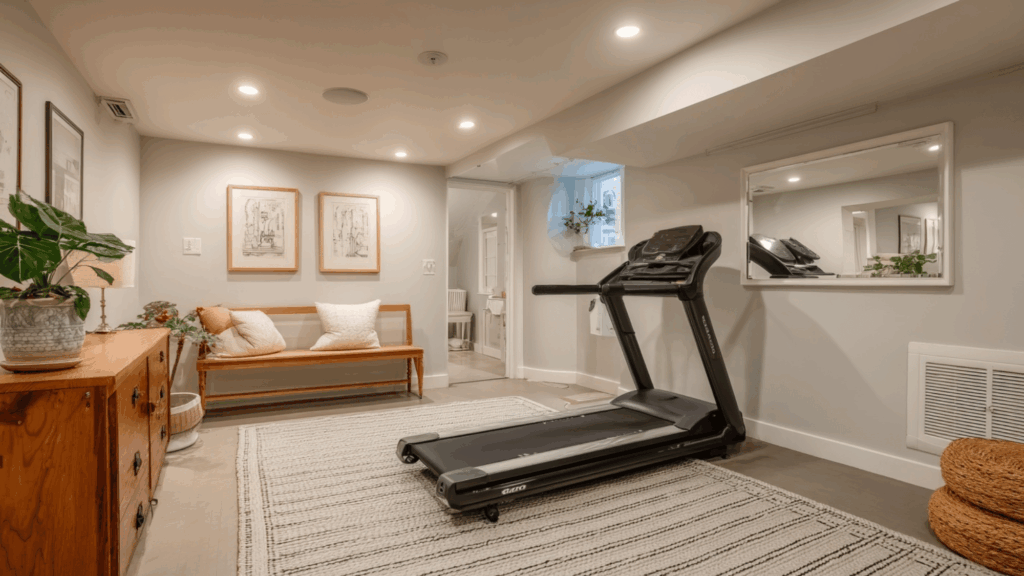 compact cardio focused basement gym