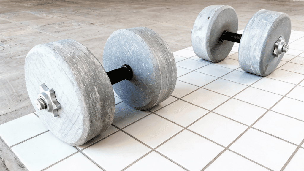 concrete dumbbells