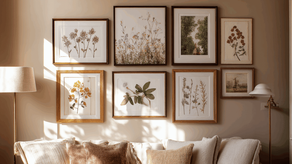 create a nature themed gallery wall