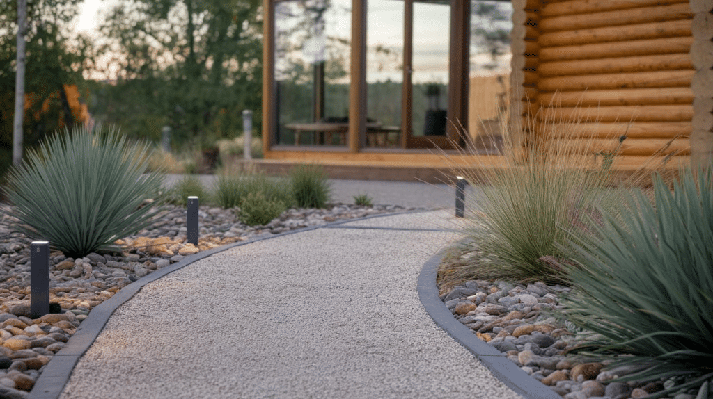 create gravel or stone pathways