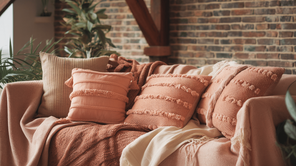 decorate with throws and pillows