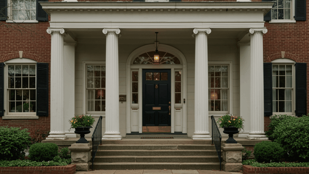 double height entry portico
