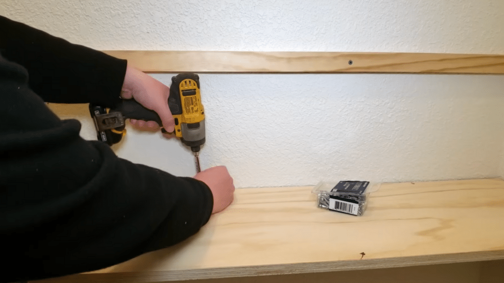 dry fit and install shelves