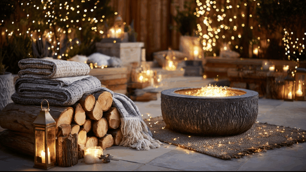 enjoy a cozy outdoor fire pit hangout with sparkler parade