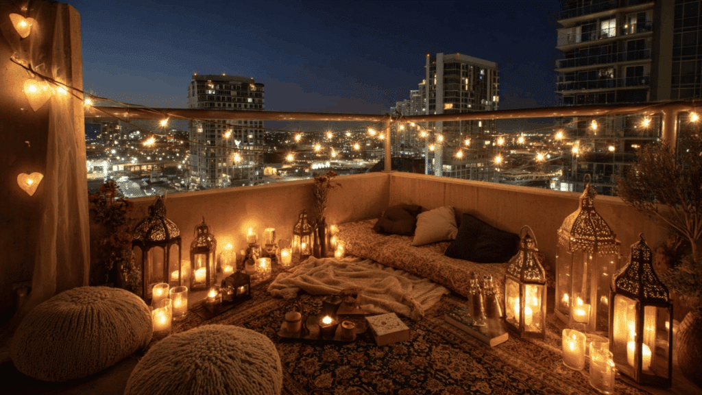 fireworks on the rooftop