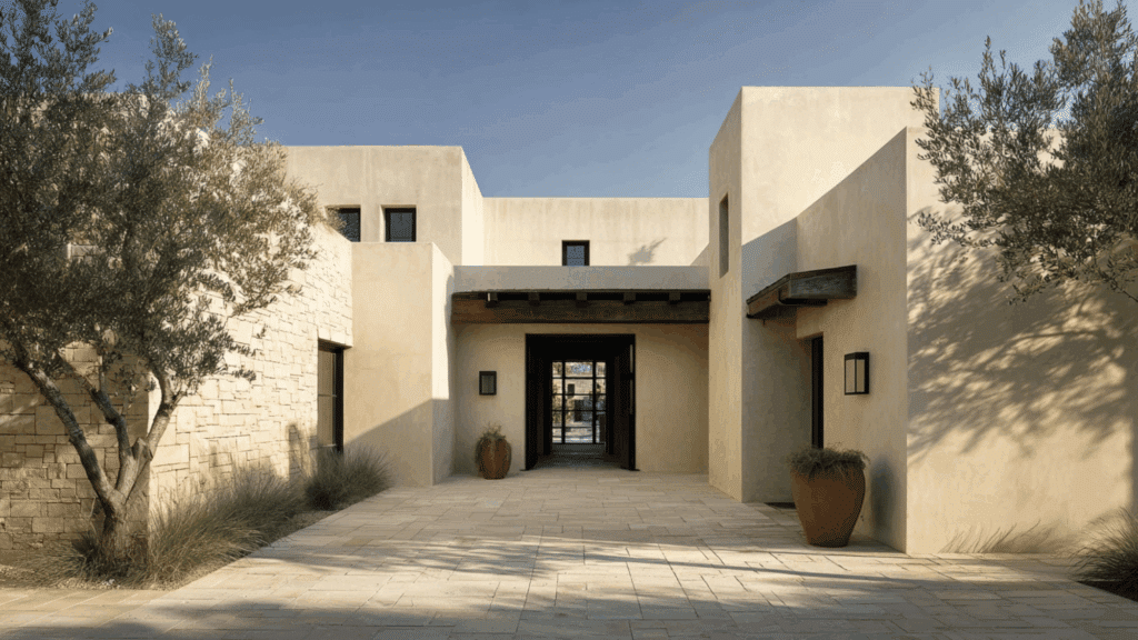 flat roof mediterranean courtyard house