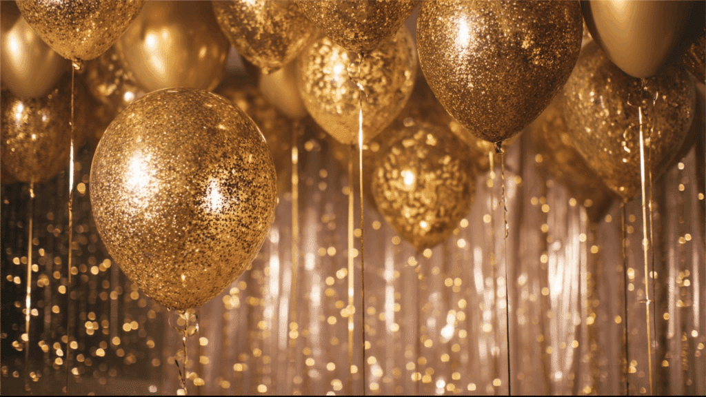 glitter and gold glam party