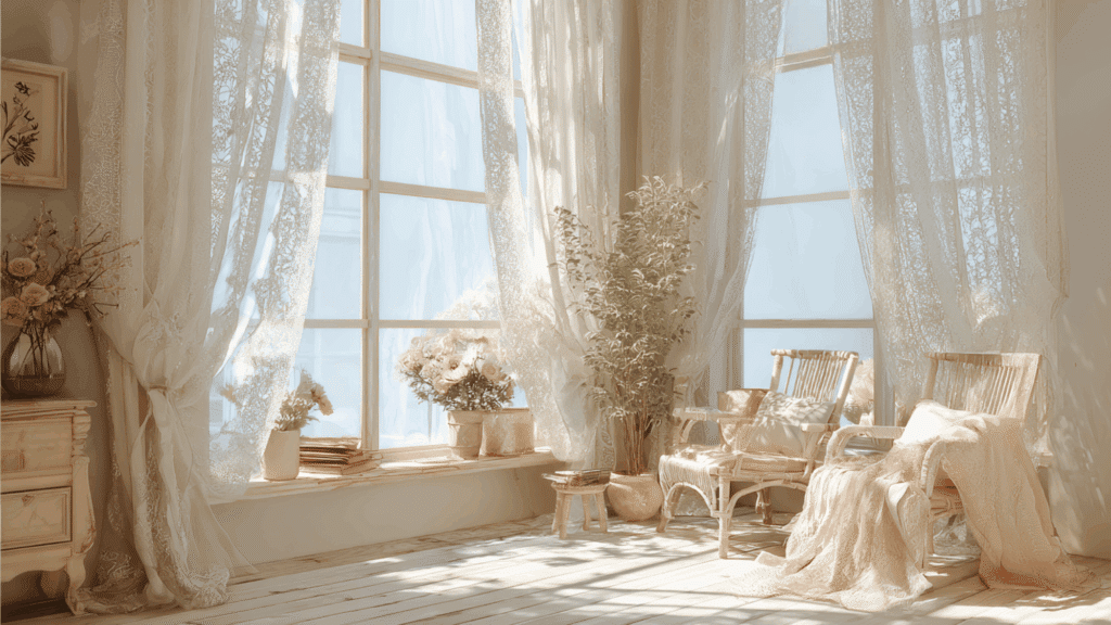 hang lace or light cotton curtains