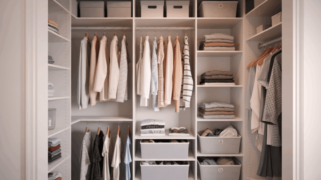 how to organize a small closet with lots of clothes-featured image