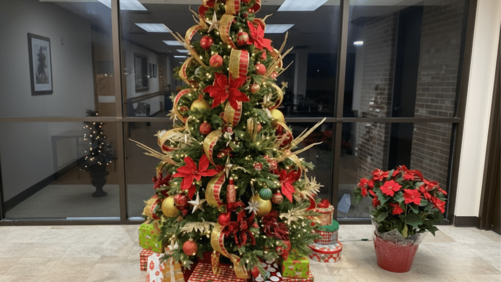 how to put ribbon on a christmas tree