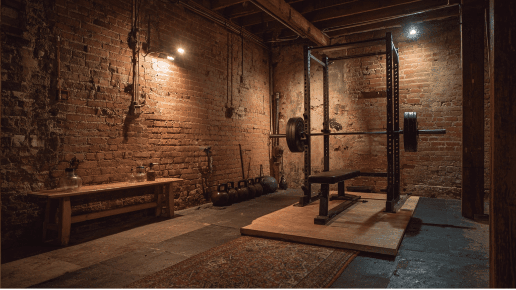 industrial style strength training gym