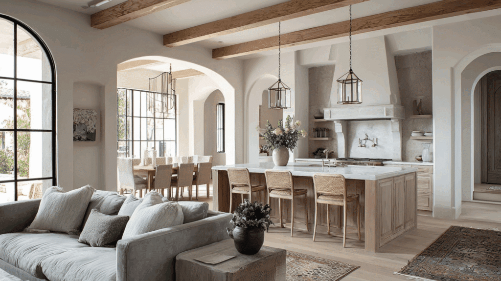 kitchen centered mediterranean home layout