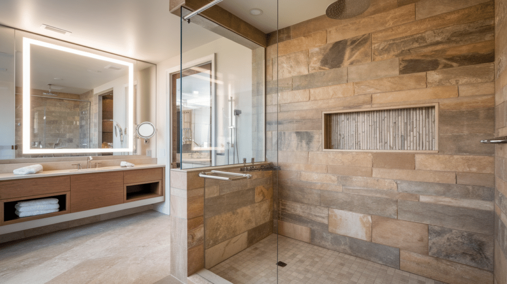 large walk in shower