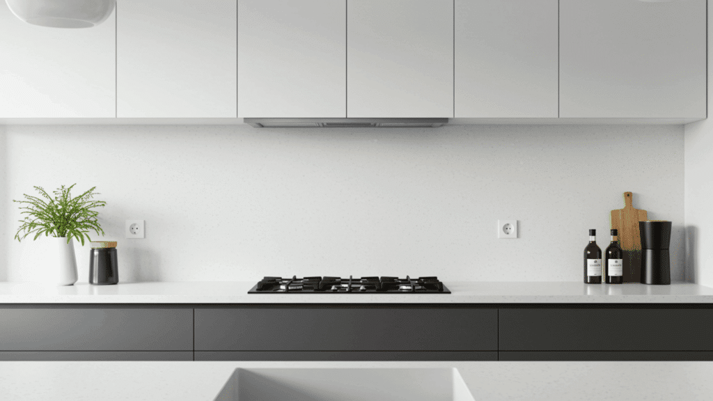 minimalist white solid color quartz