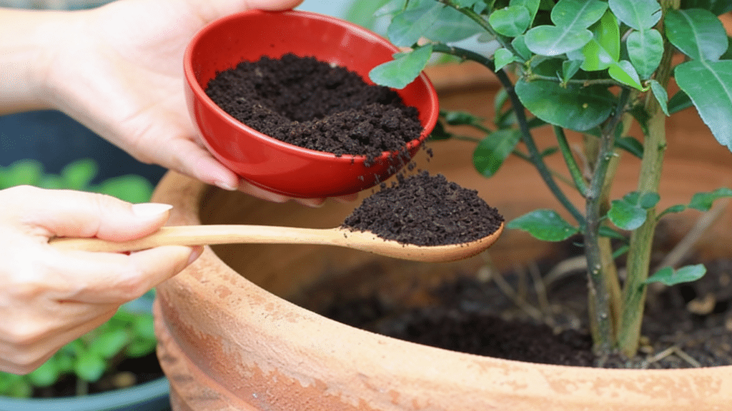 mix coffee grounds directly into the soil