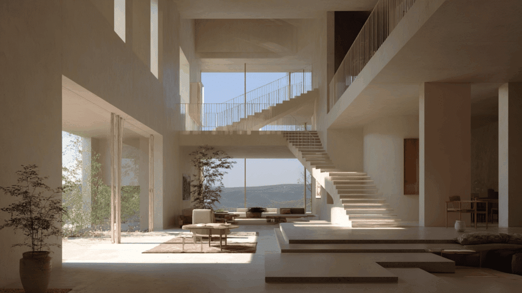 multi level mediterranean villa layout