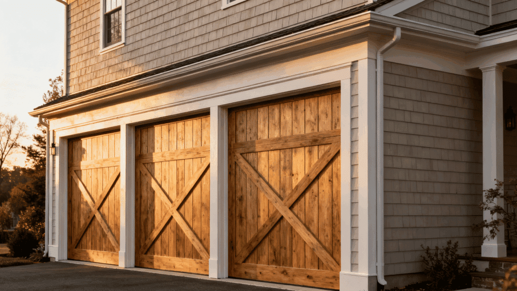 painted wood garage doors
