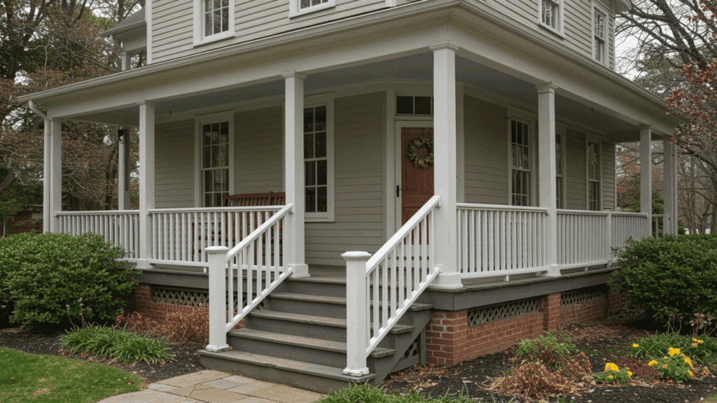 partial porch detailed railing